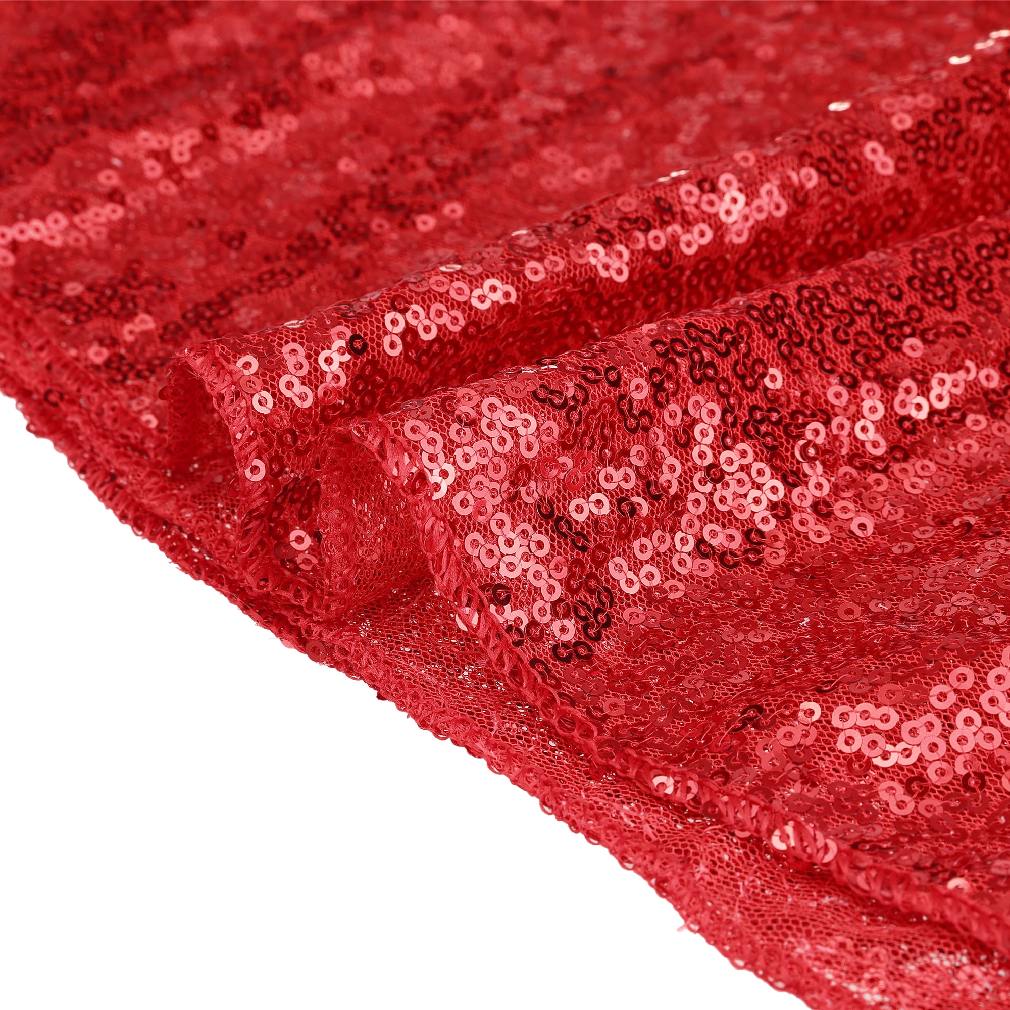 Unique Bargains Sequin Table Covers for Dining Room Parties or Dances Tablecloths Red 47"x71"