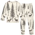 thumbnail image 2 of FORMRS Long Sleeve Top and Pants Pajama Set for Niños 2-Piece Sleepwear, Sizes 18M-8Y, Black Deer, 2 of 6