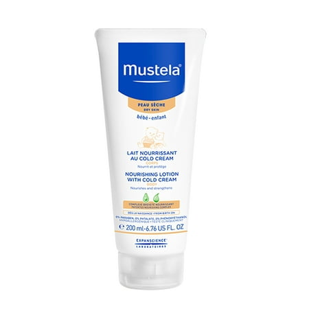 Mustela Baby Nourishing Lotion with Cold Cream, Baby Body Lotion for Dry Skin, 6.7