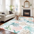 thumbnail image 2 of Non-Slip Rug Pad Rugs Watercolor Jellyfish Starfish Coral Rectangle Area Rugs 5x7Ft Soft Carpet Pads for Living Room Kids Room, Ocean Coral Marine Life, 2 of 9