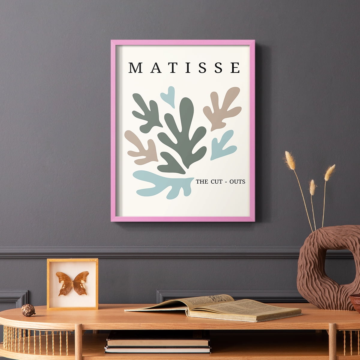 Matisse CDII in Pink Solid Wood Framed Print No Nail Hanging