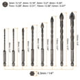 thumbnail image 2 of Unique Bargains 8pack Titanium Masonry Drill Bit Set, 3mm to 12mm Concrete Drill Bit Ceramic Drill Bit with 1/4' Hex Shank, 2 of 6