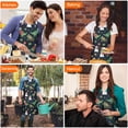 thumbnail image 4 of Christmas Dinosaur Pattern Apron-Garden Aprons for Women with Pockets-Cotton Linen Waterproof Kitchen Cooking Gardening Aprons Adjustable for Kitchen,Cooking,BBQ and Salon 33x27 Inch, 4 of 7