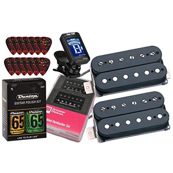 Seymour Duncan 11108-13-B Hot Rodded Humbucker Matched Guitar Pickup Set with True Tune Tuner, Care Kit, Picks