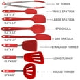 thumbnail image 7 of Kaluns Red 8-Piece Turner's and Seamless Spatula set plus Bonus 12" Tong Heat resistant 600F Best Flexible Rubber Silicone Spatula Turner set Best Kitchen accessories for Cooking and Baking, 7 of 7