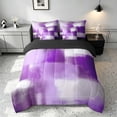 thumbnail image 3 of Manfei Abstract Watercolor Art King Bedding, Aesthetic Ombre King Bed in a Bag, Purple White, Black Reversible 7-Piece, 3 of 6