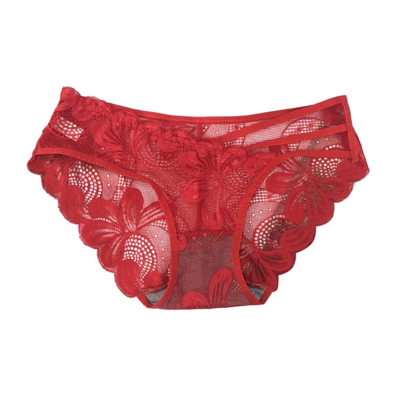 PMVFHDE Seamless Lace Briefs Solid Color Comfortable Soft Panties For Women No Show Everyday Red,One Size
