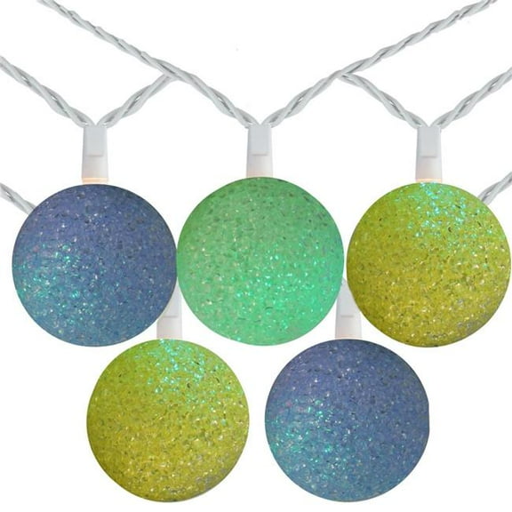 LED Color Changing Sparkle Globe Patio Lights - 7.5 ft. White Wire - 10 Count