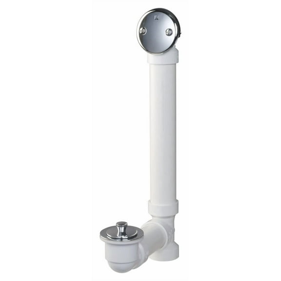 PLUMB PAK CORPORATION 1-1/2-Inch White Roller Ball Stop Complete Schedule 40 PVC Bath Drain 650PVC