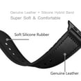 thumbnail image 5 of Compatible with Apple Watch Band 45mm 44mm 42mm, Sweatproof Genuine Leather and Rubber Hybrid Band Strap Compatible with iWatch Series 7 6 5 4 3 2 1 SE, 5 of 7