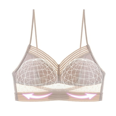 

Sunhillsgrace Womens No Steel Ring French Underwear Big Open Back Beautiful Back U Shaped Bra Summer Ultra Thin Bud Bra