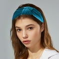 thumbnail image 2 of Unique Bargains Velvet Knotted Adult Hairband Cloth Classic Simple Headband, Dark Blue, 2 of 7