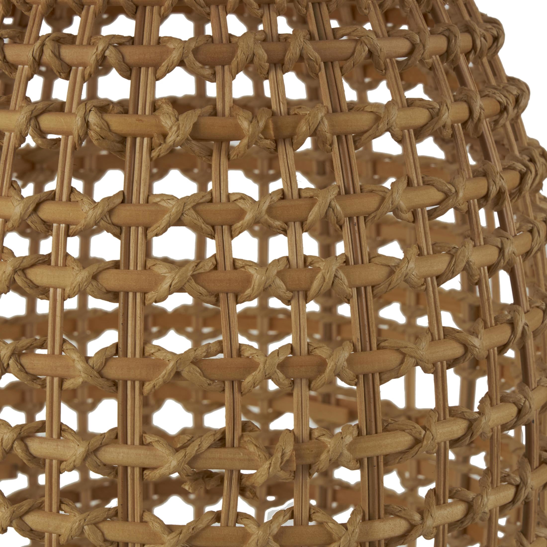 DecMode 30" Handmade Woven Brown Rattan Vase with Open Framed Grid Design
