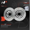 thumbnail image 5 of A-Premium 12.01 in (305 mm) Front Drilled and Slotted Disc Brake Rotors + Ceramic Pads Kit Compatible with Select Jeep and Fiat Models - Compass 2017-2022, Renegade 2015-2022, 500X, 6-PC Set, 5 of 9