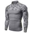 thumbnail image 5 of FRSASU Men Tops Clearance Men Outdoor Fitness Camouflage Long Sleeve Zipper Pocket Stretch T-Shirt Tops, 5 of 6