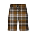 thumbnail image 5 of Miluxas Mens Plaid Check Soft Lightweight Long Shorts Drawstring Pants with Pocket Coffee XXXL(XXXL), 5 of 6