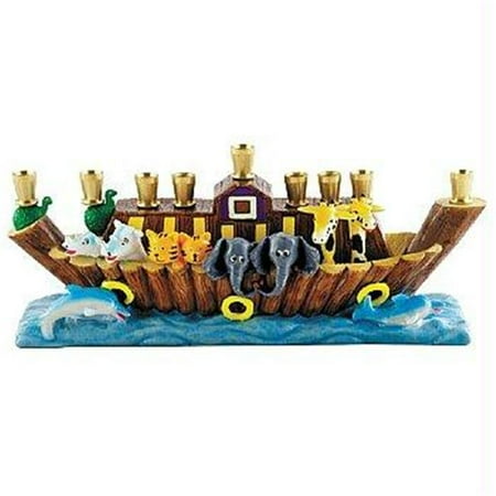Judaica Kingdom AVJ-NOAH-MENORAH-23990 Kids Menorahs - Noahs Ark Menorah