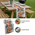 thumbnail image 5 of Halloween Table Runner - 60 Inch Long, Kitchen Dining Table Runner Dresser Scarves, Vintage Grey Orange Pumpkin Leaves Skull Farmhouse Decor for Coffee Tables Wedding Party Banquet, 5 of 8