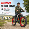thumbnail image 4 of EOEOTWO 26" All-Terrain Fat Tire Electric Mountain Bike for Adults, 750W Motor, 28 MPH, 48V 15Ah Battery, 60-Mile Range, UL 2849 Certified, 4 of 13
