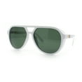 thumbnail image 4 of Mens Classic Retro Vented Side Visor Plastic Racer Sunglasses White - Green, 4 of 8