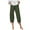 Green, variant on TSADFHJI Sequin Skirt Midi Women's Pants Casual Summer Elastic High Waist Linen Pants Straight Leg Wide Leg Cropped Pants M Black