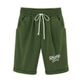 thumbnail image 4 of 2025 Clearance Items under $5.00 LEBONYARD Womens Shorts Clearance,Women's Shorts Cotton and Linen Fashionable Printing Elastic Waist 5-inch Pants Drawstring 5-inch Shorts Army Green M, 4 of 4