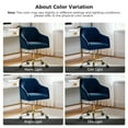 thumbnail image 6 of Velvet Office Desk Chair Rolling Vanity Armchair Swivel Adjustable Adult Navy, 6 of 12