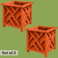 thumbnail image 6 of Pure Garden 15.5-Inch Outdoor Lattice Planter Box Plant Pot 2-Pack, Terracotta, 6 of 9