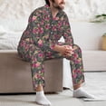thumbnail image 6 of KLL Rose Mix Leopard Sleepwear Mens Flannel Pajamas,Long Cotton Pj Set, 6 of 7