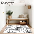 thumbnail image 3 of ODIKA 6' x 9' Machine Washable Non-Slip Area Rug, Abstract Swirl High Traffic Rug, Black, 599202, 3 of 7