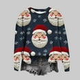 thumbnail image 5 of Craaazy Women's Christmas Print Long Sleeve Shirt Casual Round Neck Tops Gifts, 5 of 8