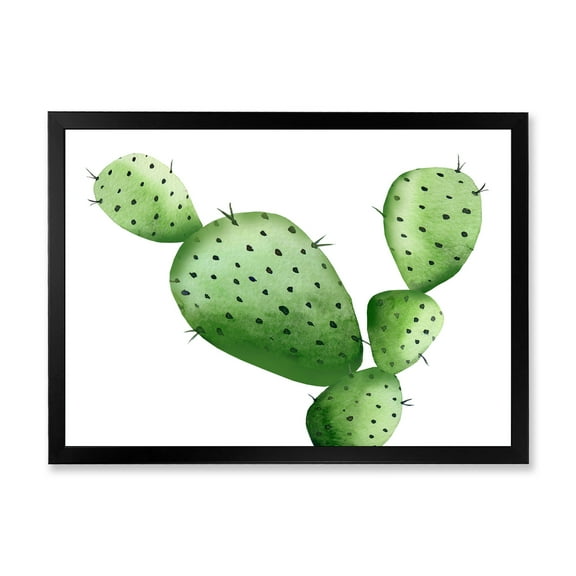 Designart 'Close Up Green Southwestern Cactus' Tropical Framed Art Print