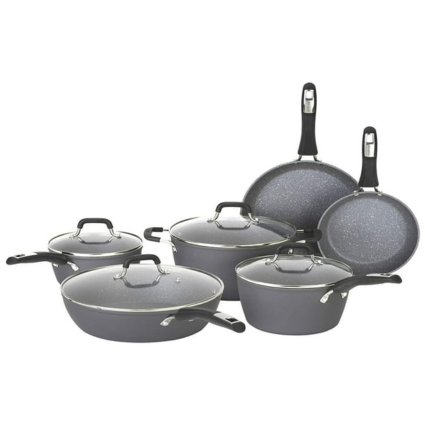 Bialetti Impact Nonstick Heavy Gauge Oven Safe 10 Piece Cookware Set
