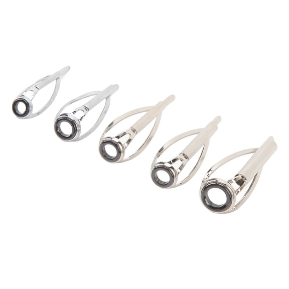 YAHHU 5‑Piece Tangle‑Free Fishing Rod Tip Ring Repair Kit – Metal & Ceramic, 5 Sizes for Saltwater & Freshwater, Durable & Easy to Install