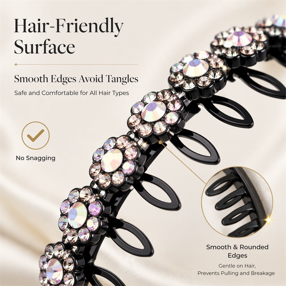 GIXUSIL 6 Pieces Elastic Rhinestone Beaded Headband, Non  display picture 1
