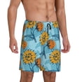 thumbnail image 2 of Kdxio Sunflowers Print Mens Sleep Shorts Bottoms Soft Comfy Pajama Wear Pants with Drawstring Pockets, 2 of 7