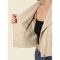 thumbnail image 5 of INSPIRE CHIC Women's Corduroy Notched Lapel Zip Up Motorcycle Jacket, 5 of 5