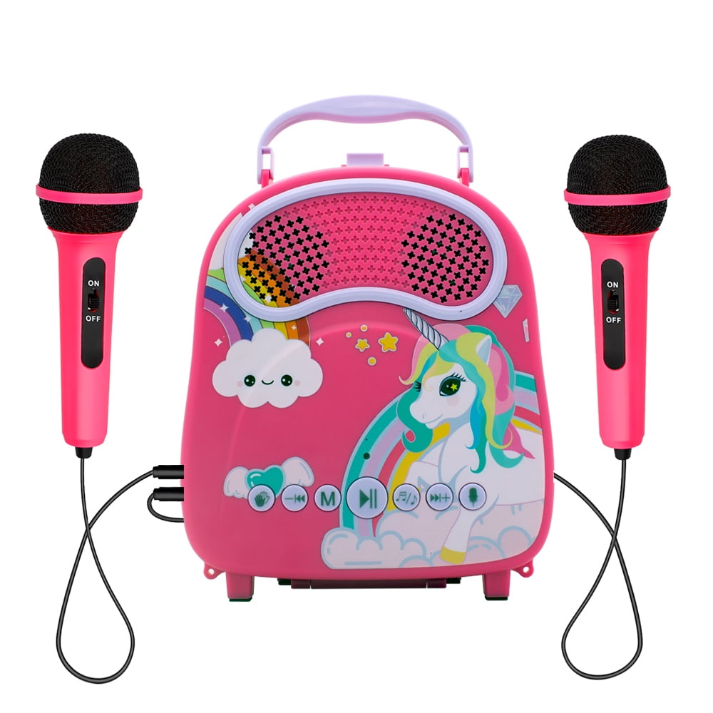 Karaoke Musik Bluetooth Mikrofon Kinder USB SD Party Player AUX Lautsprecher 