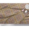 thumbnail image 3 of Soimoi Poly Georgette Fabric Check Kilim Print Fabric by The Yard 42 Inch Wide, 3 of 3