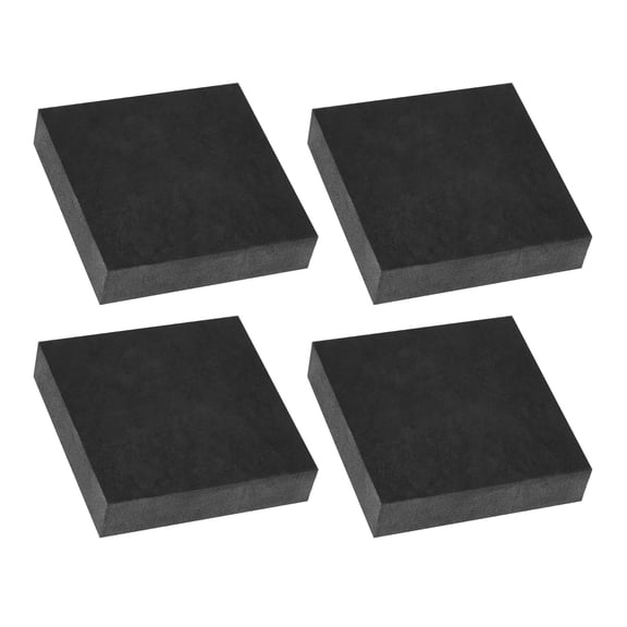 Uxcell Rubber Solid Anti-Vibration Pads, 4 Pcs 80mm x 20mm Thick Rubber Square Washers Multi-Purpose Gasket Pad Bushings Spacer for HVAC Compressor Air Conditioner, Black