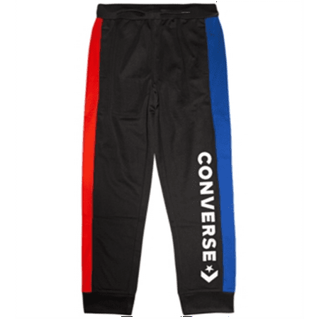 Converse Kid's Asymmetrical Color Block Pants Black Size Large
