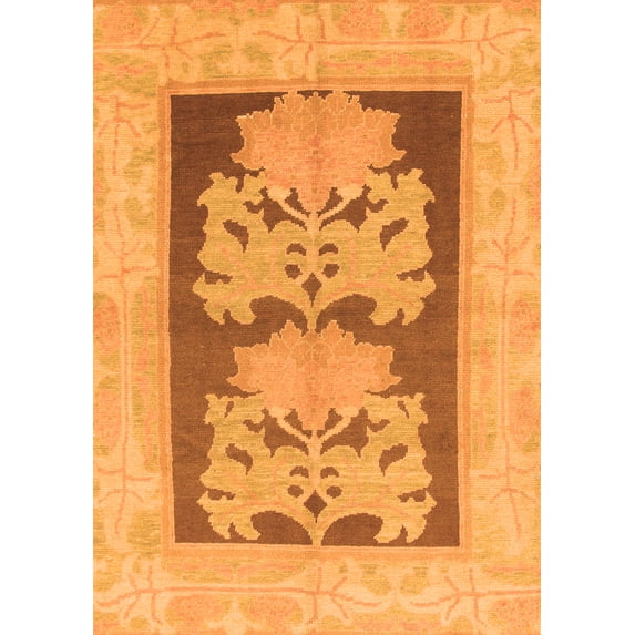 Ahgly Company Indoor Rectangle Abstract Orange Modern Area Rugs, 4' x 6'