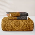 thumbnail image 5 of jejeloiu Vintage Patchwork Quilt Full For Men Women,Damask Print Full Bedspread Sets,Red Gold,3pcs, 5 of 7