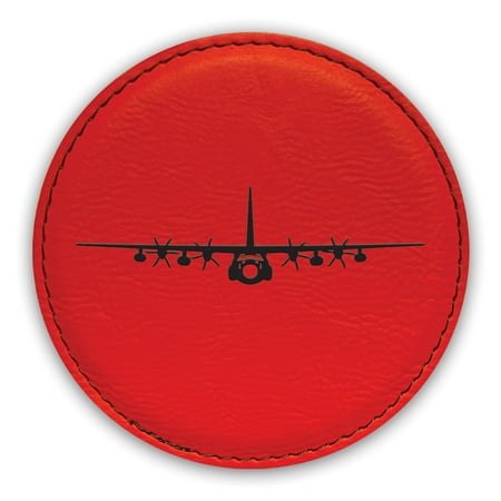 

KC-130J Coaster Laser Engraved Leatherette - Round Coasters - Many Colors - Single / Coasters Sets - kc-130 kc130 kc130j c-130 c130 tanker version