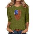 thumbnail image 1 of Blusas para Mujeres Casual 3/4 Manga Cuello Redondo Impreso Suelto, Mujer 3/4 Manga Tops Y Blusas para Diario, 1 of 6