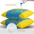 thumbnail image 4 of Blue Yellow Jellyfish Throw Pillow Covers 24x24 Inch Set of 2, Summer Beach Coastal Modern Art Waterproof Outdoor Pillow Covers, Decorative Cushion Pillowcases for Couch, Sofa, Bed, Garden, Patio, 4 of 9