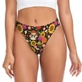 thumbnail image 1 of Balery Sunflowers Mushrooms Tangas de Algodón para Mujer con Estampado – Ropa Interior Sexy, Transpirable, G-string-XX-Large, 1 of 6