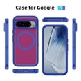thumbnail image 5 of Magnetic for Google Pixel 9 Case,Compatible with MagSafe,Military Grade Dropproof Translucent Matte Hard Back Soft Edge Anti-Fingerprint Protective Case for Google Pixel 9,Blue+Rose, 5 of 8