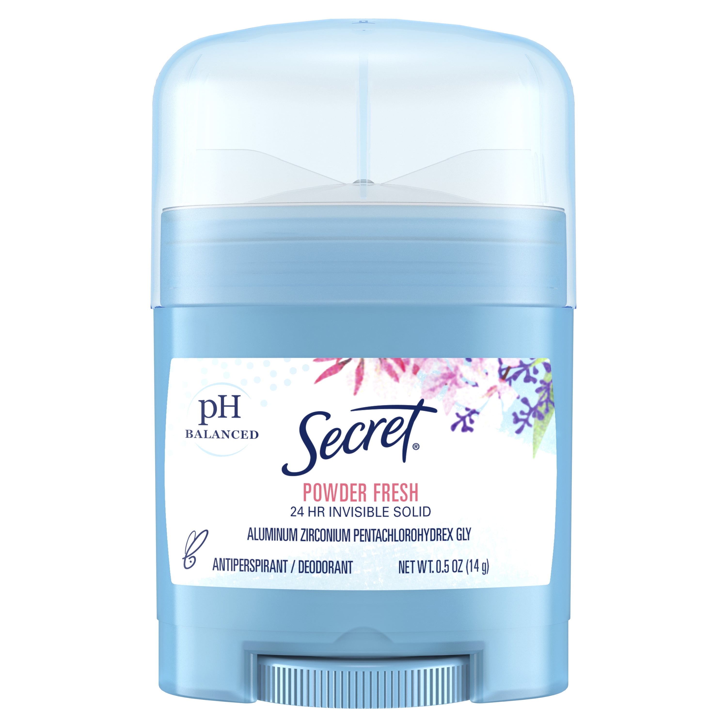 (2 pack) Secret Invisible Solid Antiperspirant Deodorant, Powder Fresh, Travel Size Toiletries, 0.5 oz