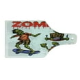 thumbnail image 2 of Zombie Cutting Board, Dead Man Eating Brain Cannibal Meditating Skate Boarding Graphic Pattern, Tempered Glass Cutting and Serving Board, Wine Bottle Shape, Olive Green Red Dust, by Ambesonne, 2 of 5